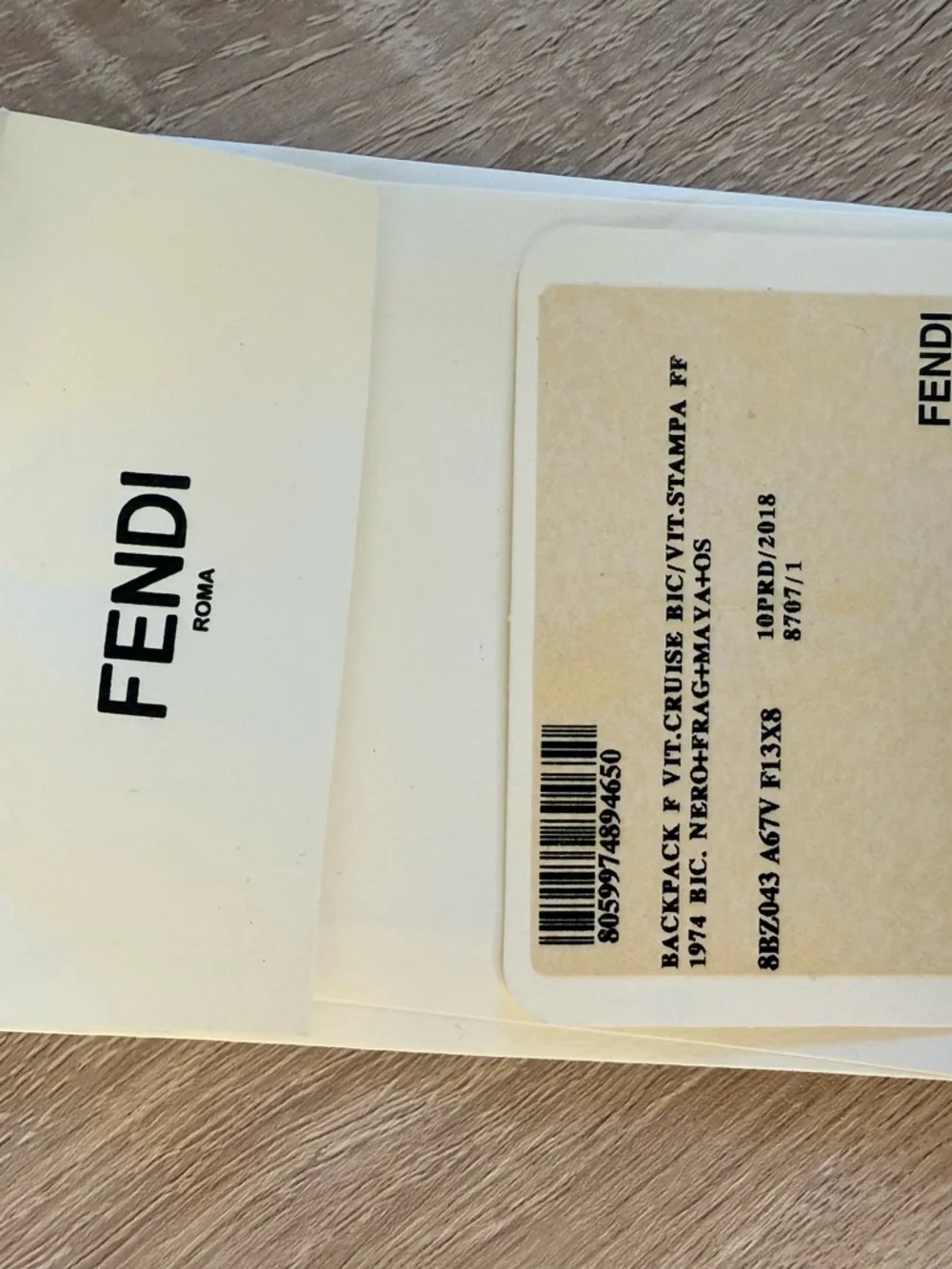 Fendi Black Leather Backpack with Brown Monogram Flap and Red Accents - Picture 9 of 11